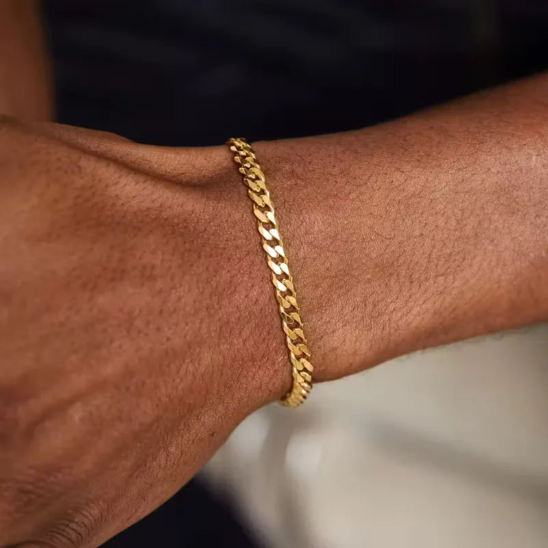 Men's Bracelet Set Cuban Link and Rope Chain Stylish Accessory Everyday Wear