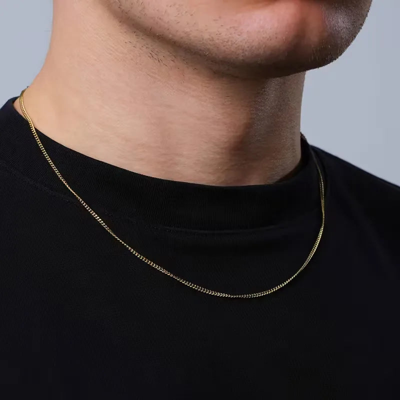 Men's Stylish Gold Chain Necklace Minimalist Design Everyday Accessory