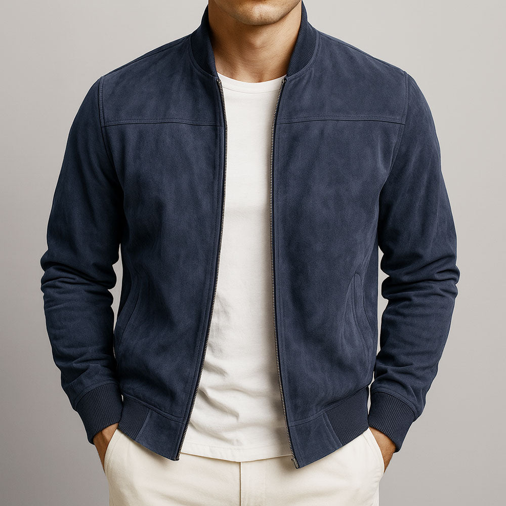 Men's Zip Jacket Minimalist Full-Zip Stand Collar Sleek Casual Layering Everyday Smart-Casual Streetwear Kellan