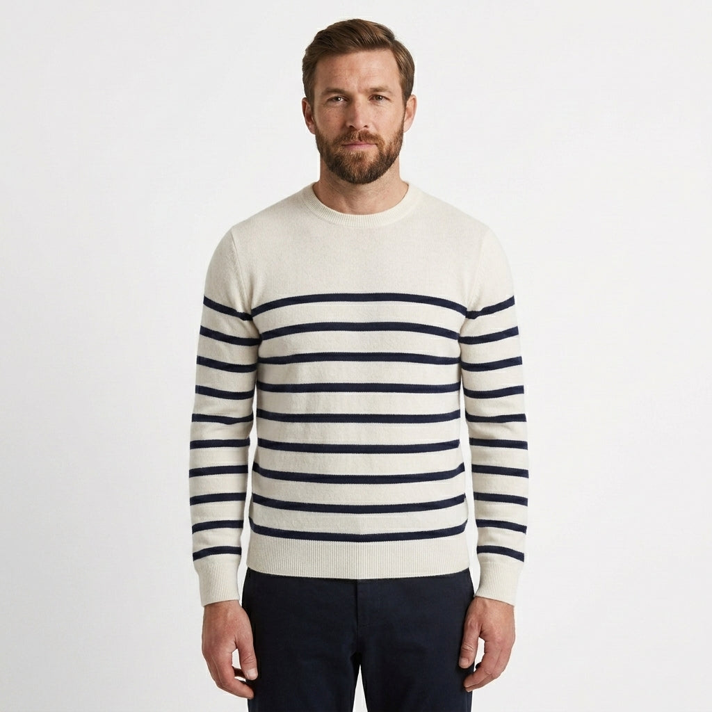 Men's Classic Ribbed Crew Neck Sweater Relaxed Fit Long Sleeve Casual Everyday