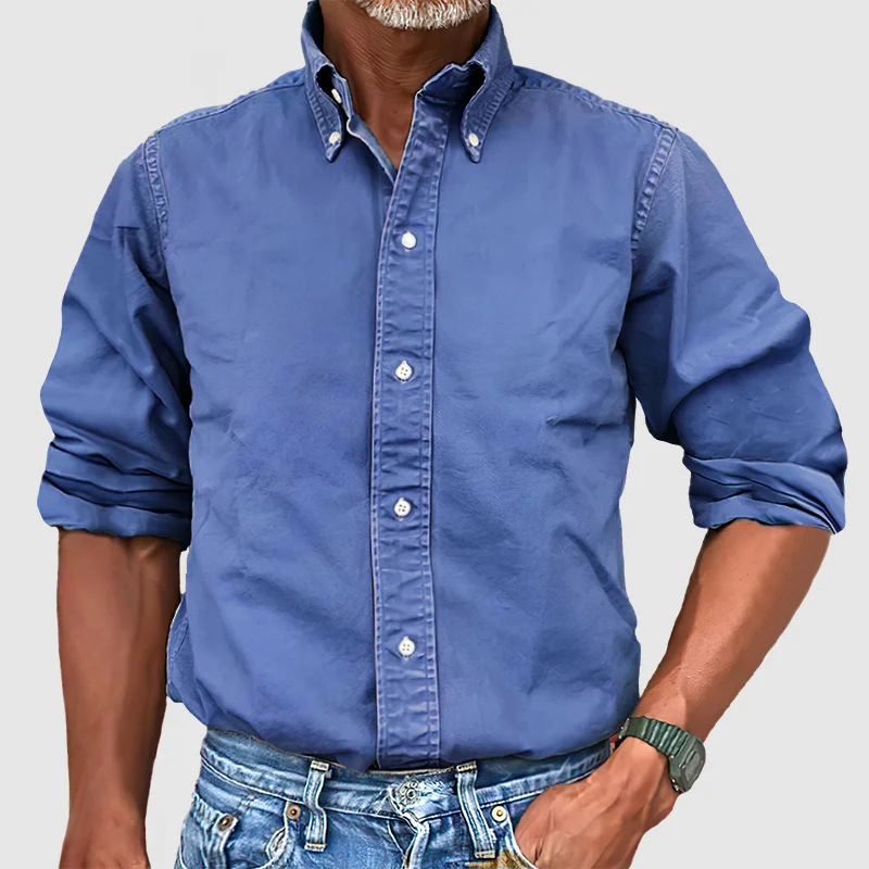 Men's Long-Sleeve Shirt Classic Fit Button-Up Versatile Casual Everyday