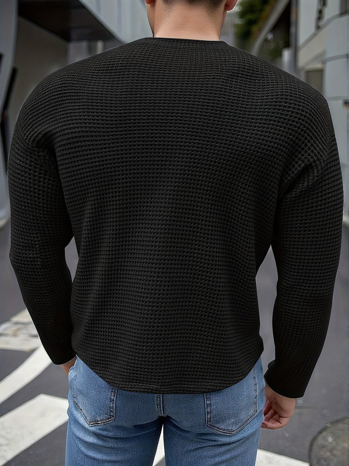 Men's Slim Fit Knit Shirt Long Sleeve Crew Neck Casual Everyday Wear