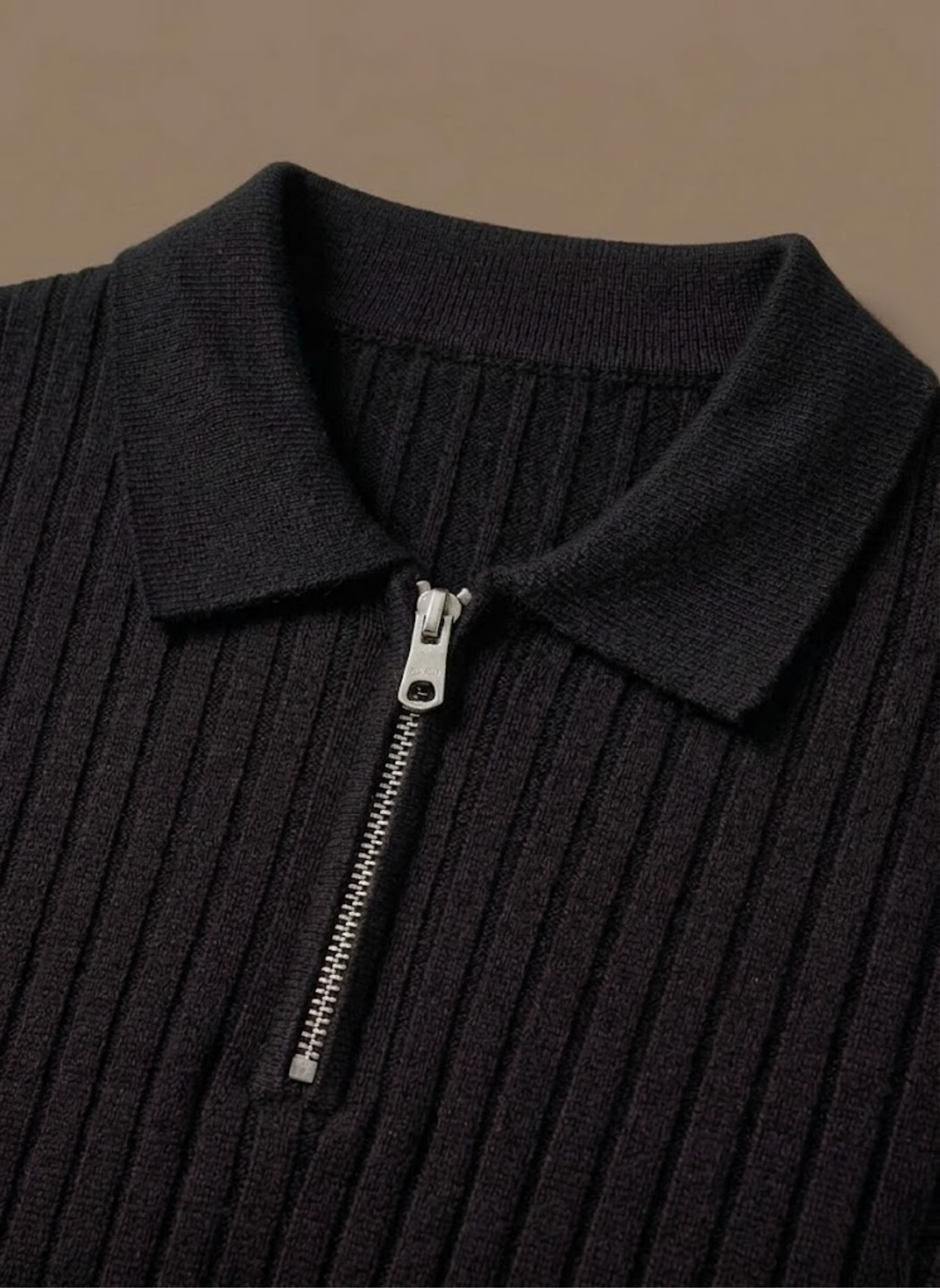Men's Striped Knit Polo Shirt Short-Sleeve Collared Ribbed Casual Smart-Casual Everyday Golf Everett