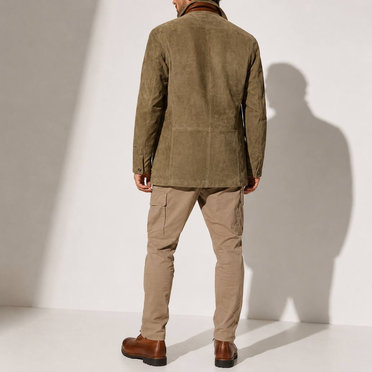Men's Suede Stand Collar Jacket Smart Casual Stylish Outerwear Winter