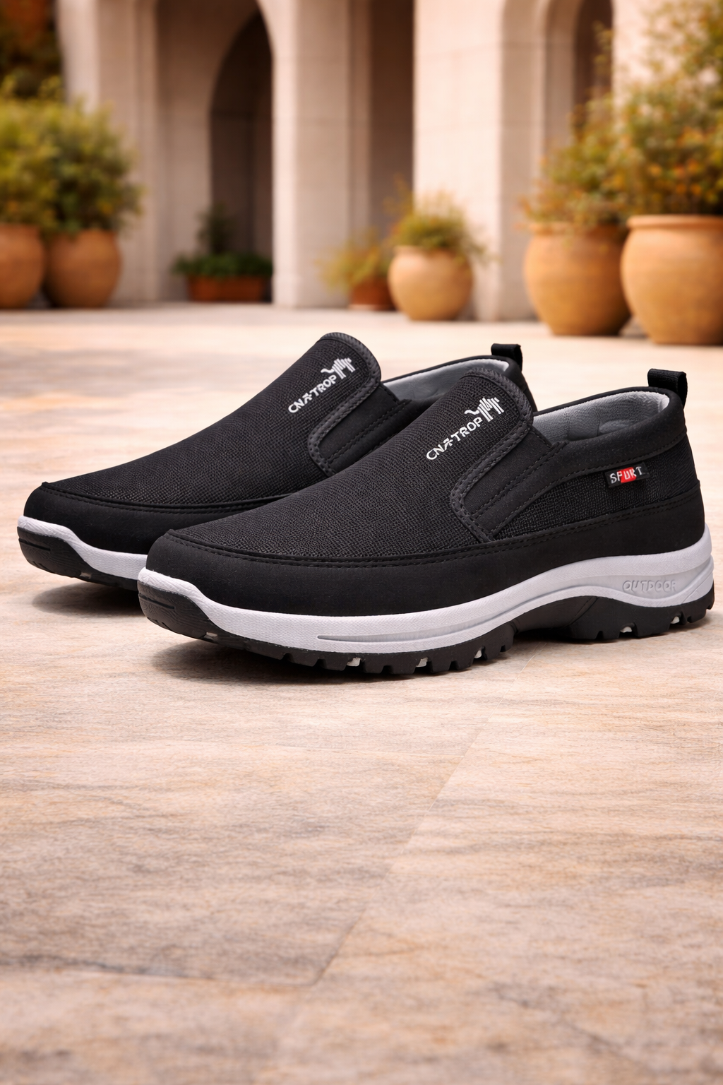 Men's Outdoor Walking Shoes Cushioned Grip Sole Lace-Up Trainers Casual Everyday Hiking Sport Comfort Versatile Bowen