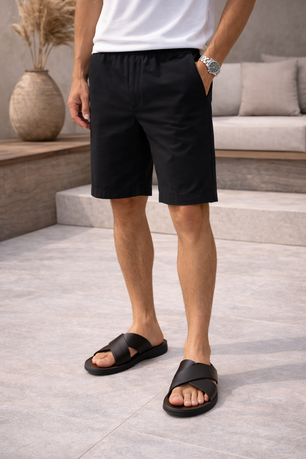 Men's Cross Strap Sandals Open-Toe Adjustable Slip-On Casual Beach Pool Everyday Holiday Comfort Outdoor Corvin