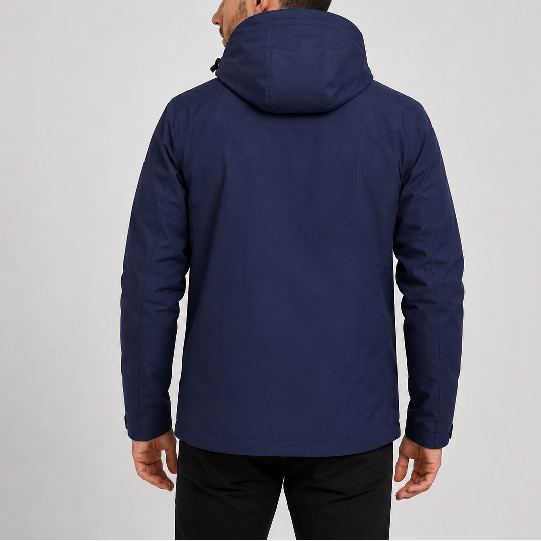 Men's Outdoor Rain Jacket Packable Hooded Design Versatile Travel Wear