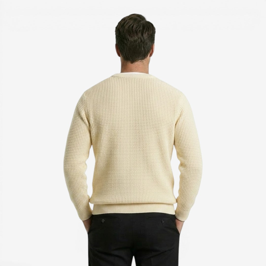 Men's Knit Jumper Slim Fit Long Sleeve Crew Neck Smart Casual Wear
