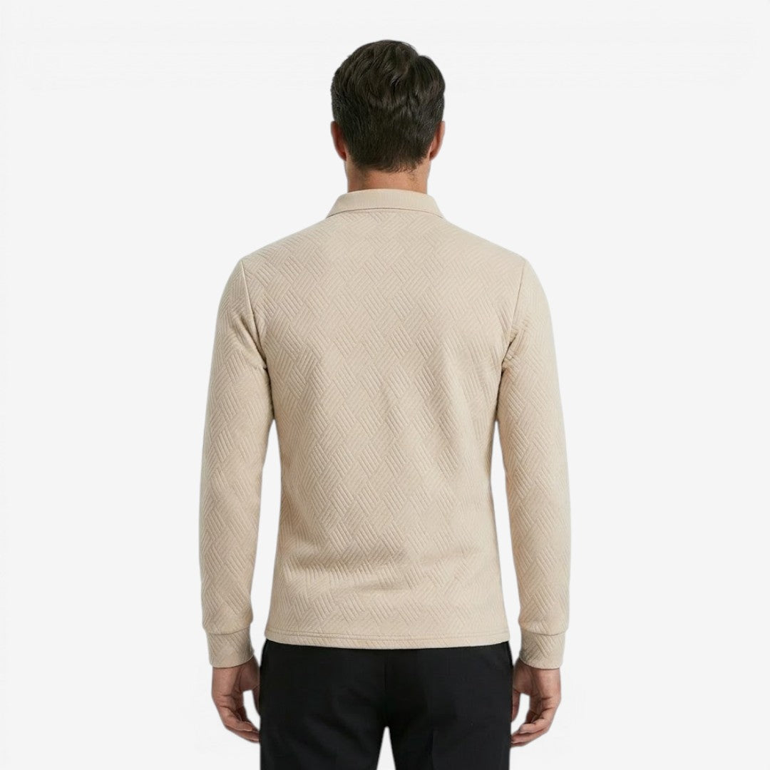 Men's Long Sleeve Polo Shirt Collared Casual Office Wear Stylish Everyday