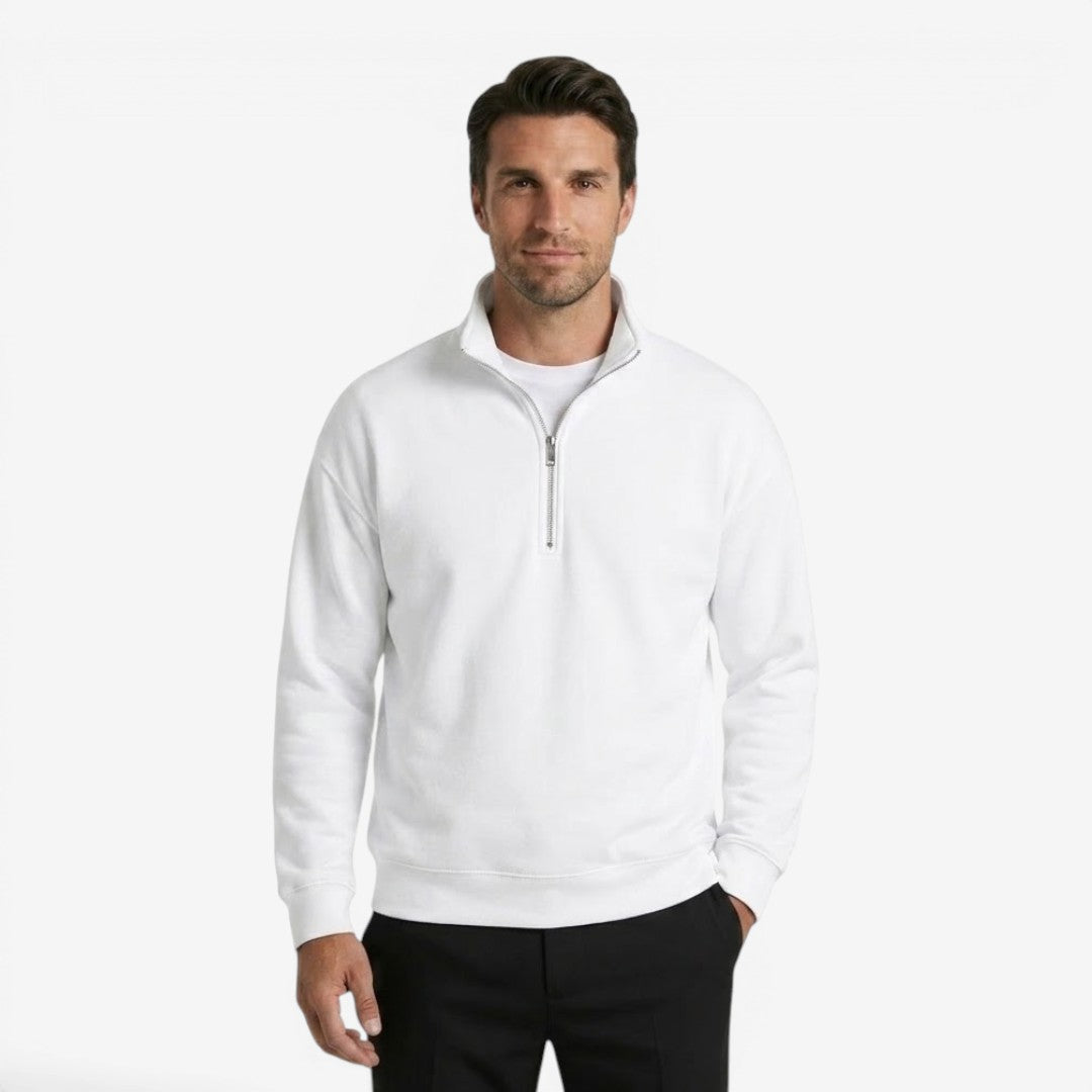Men's Casual Quarter Zip Jumper Stand Collar Soft Knit Everyday Wear