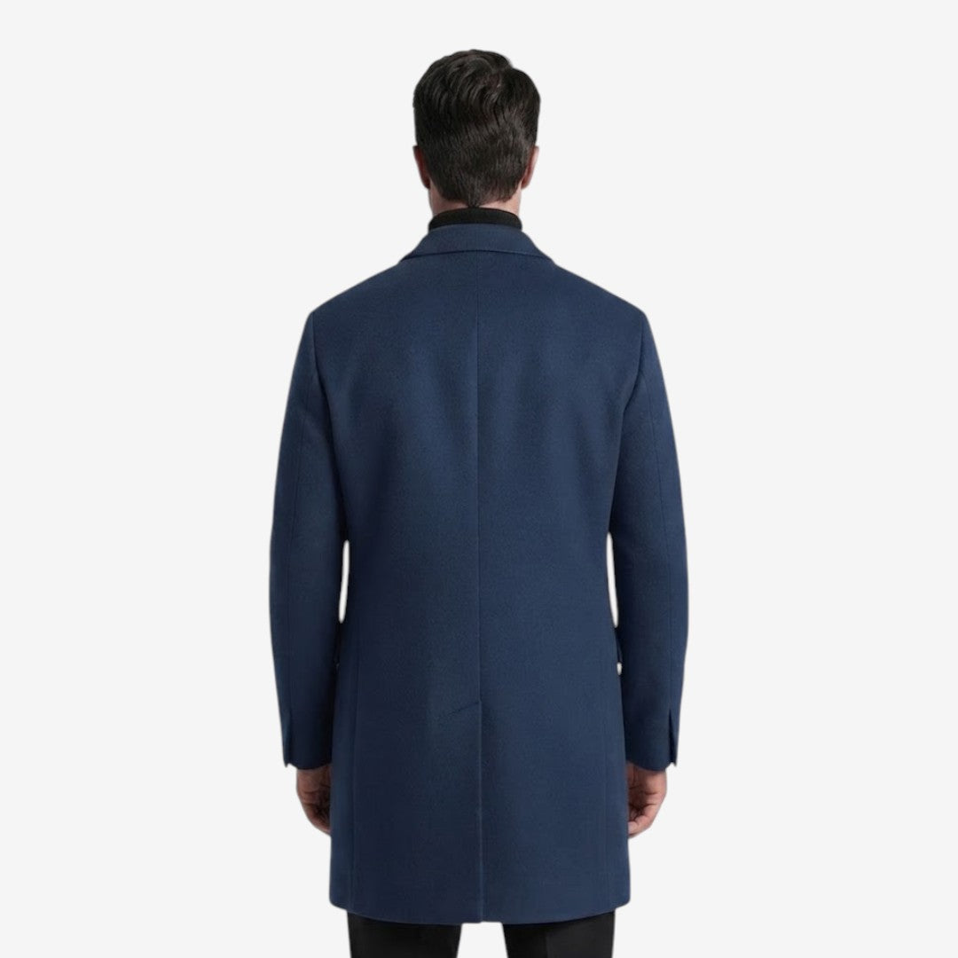 Men's Tailored Overcoat Single Breasted Notch Lapel Classic Winter Style