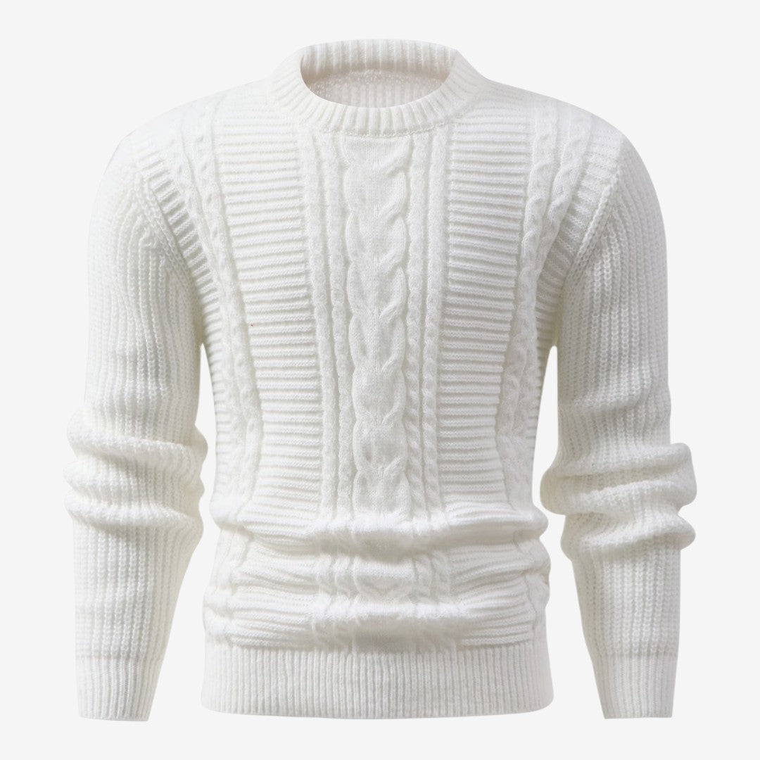 Men's Textured Crew-Neck Jumper Soft Knit Casual Everyday Style