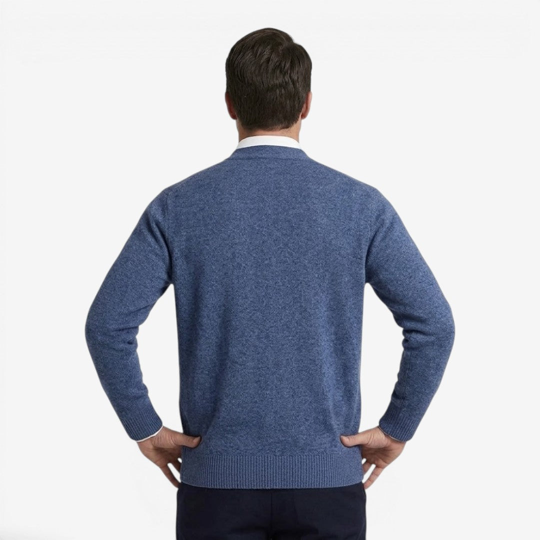 Men's V-Neck Knit Cardigan Relaxed Fit Long Sleeve Casual Everyday Wear