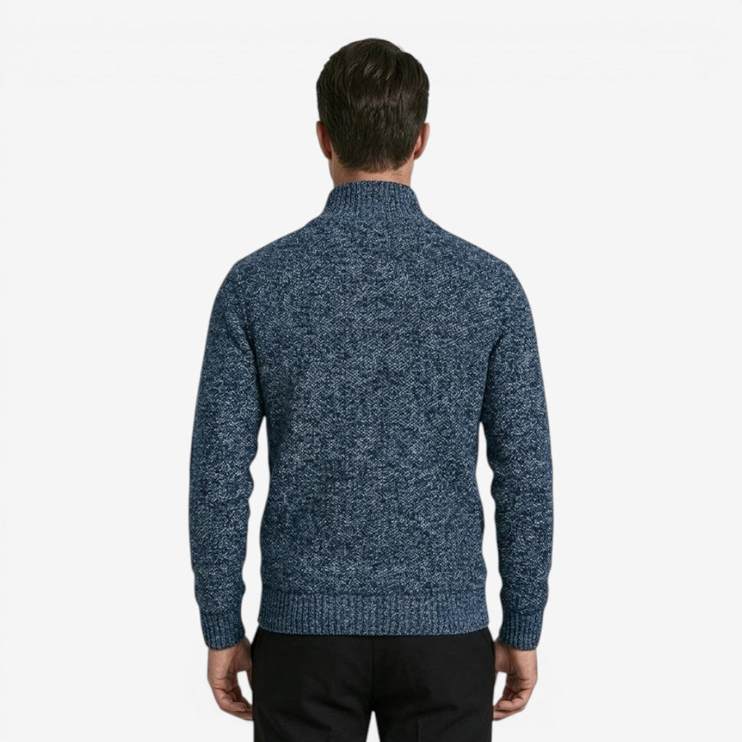 Men's Warm Quarter Zip Jumper Knit Casual Layering Fall Winter