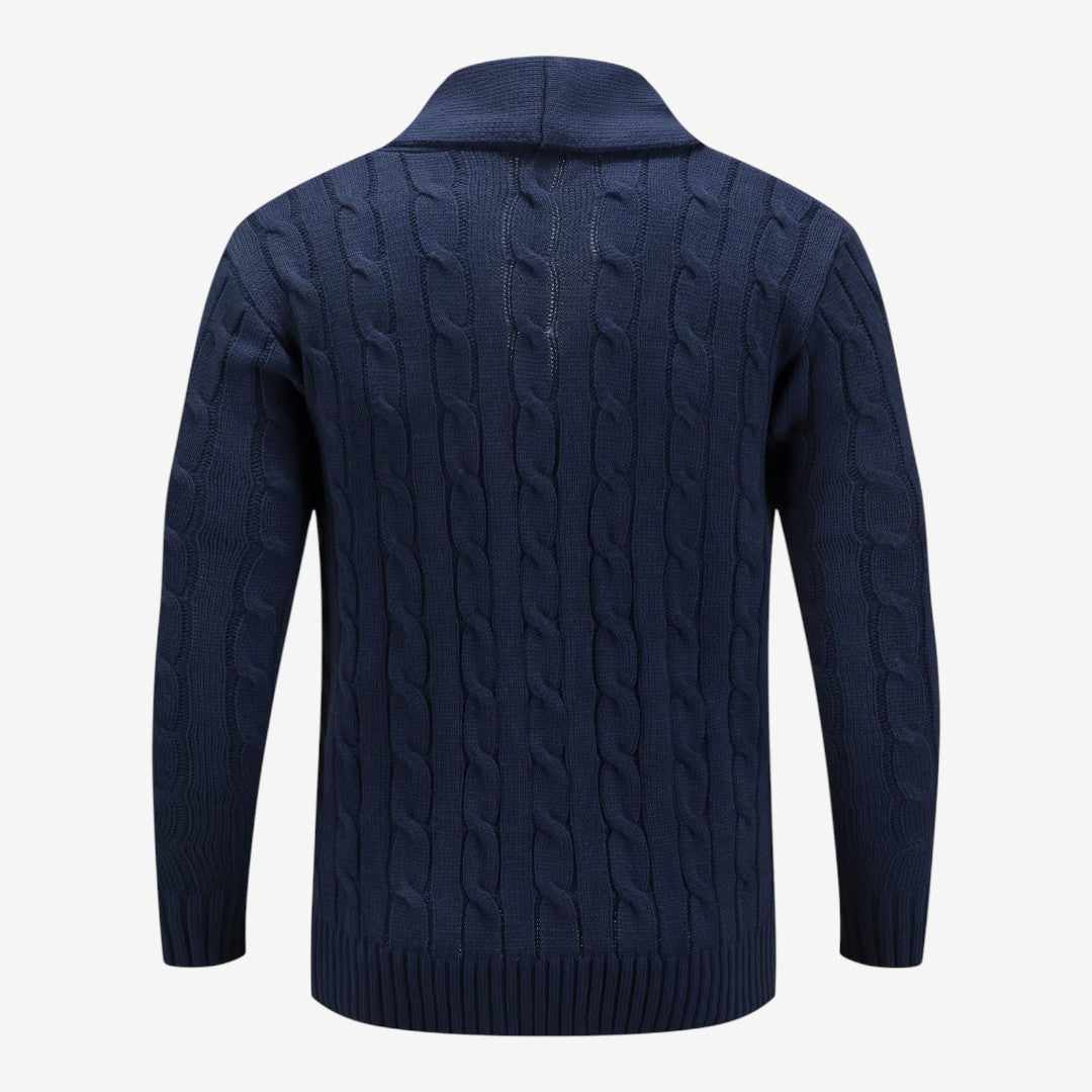Men's Cable Knit Cardigan Button Closure Long Sleeve Cozy Autumn Winter