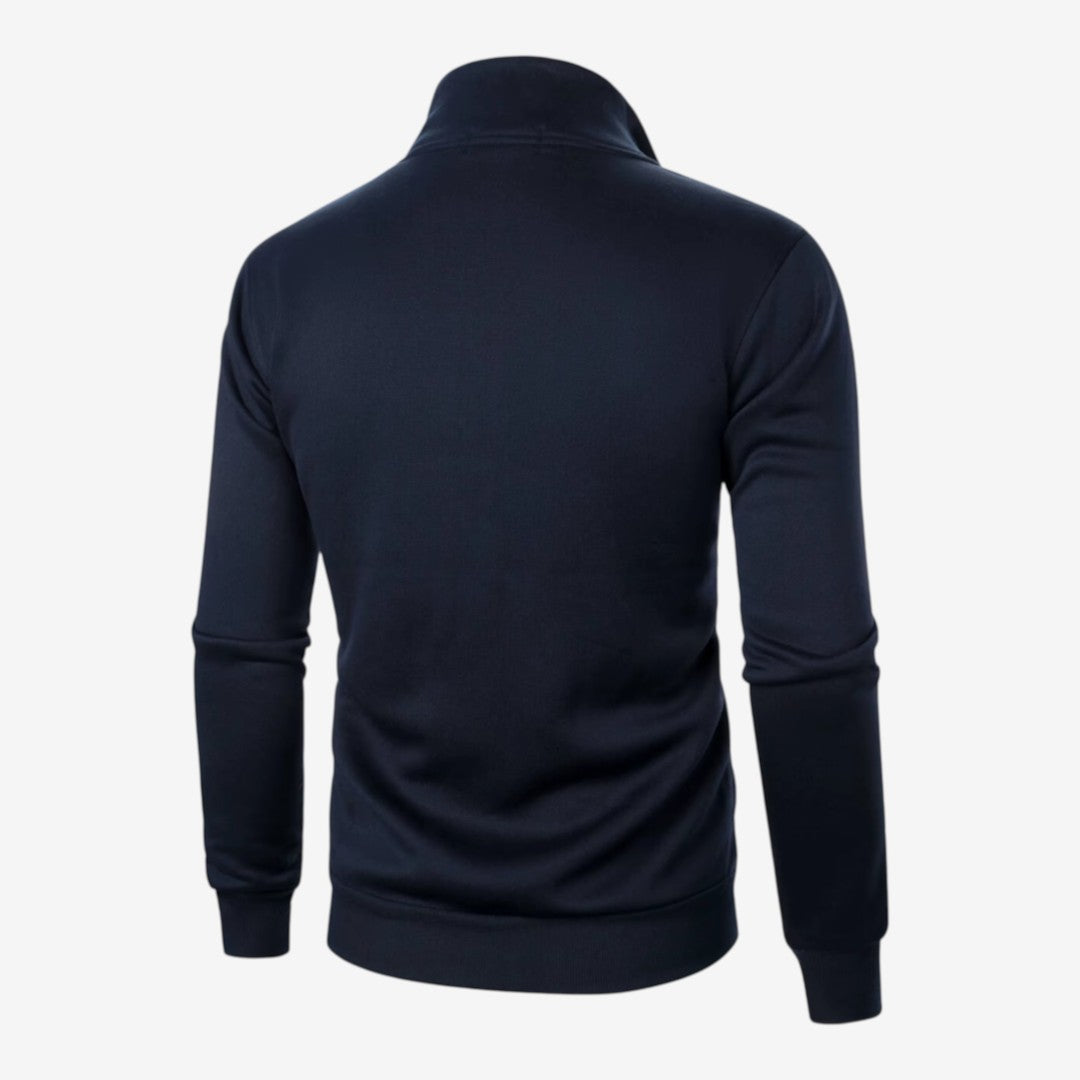 Men's Casual Knit Jacket Zip Closure Stand Collar Pockets Everyday Wear