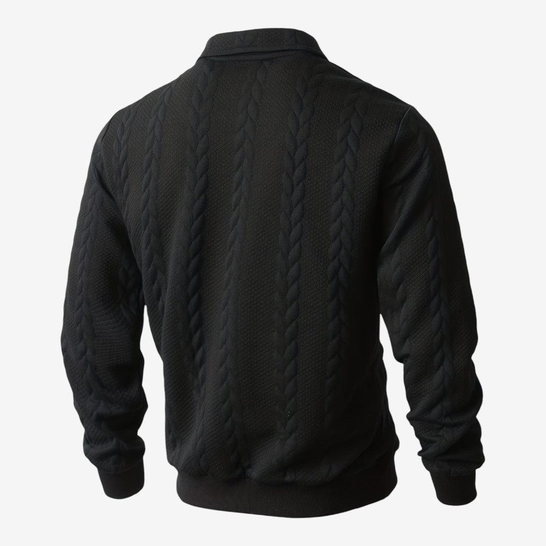 Men's Knit Quarter Zip Jumper Casual Warm Layering Everyday Wear