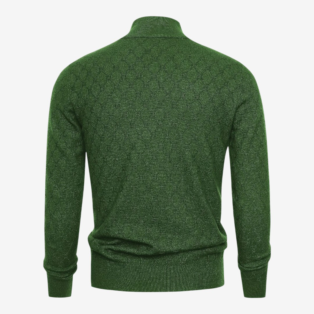 Men's Soft Stretch Quarter Zip Jumper Stand Collar Casual Everyday Wear