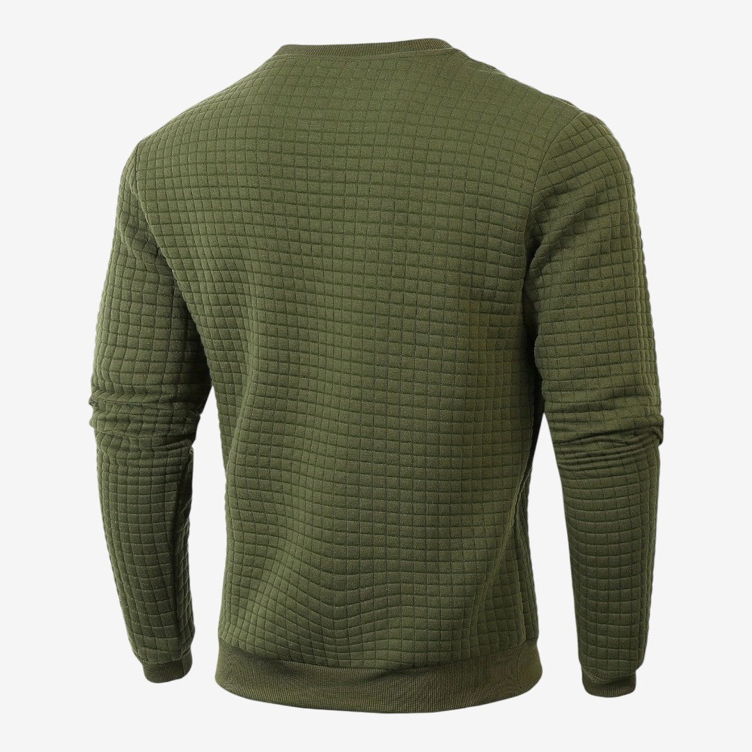 Men's Casual Textured Sweatshirt Long Sleeve Pullover Everyday Relaxed