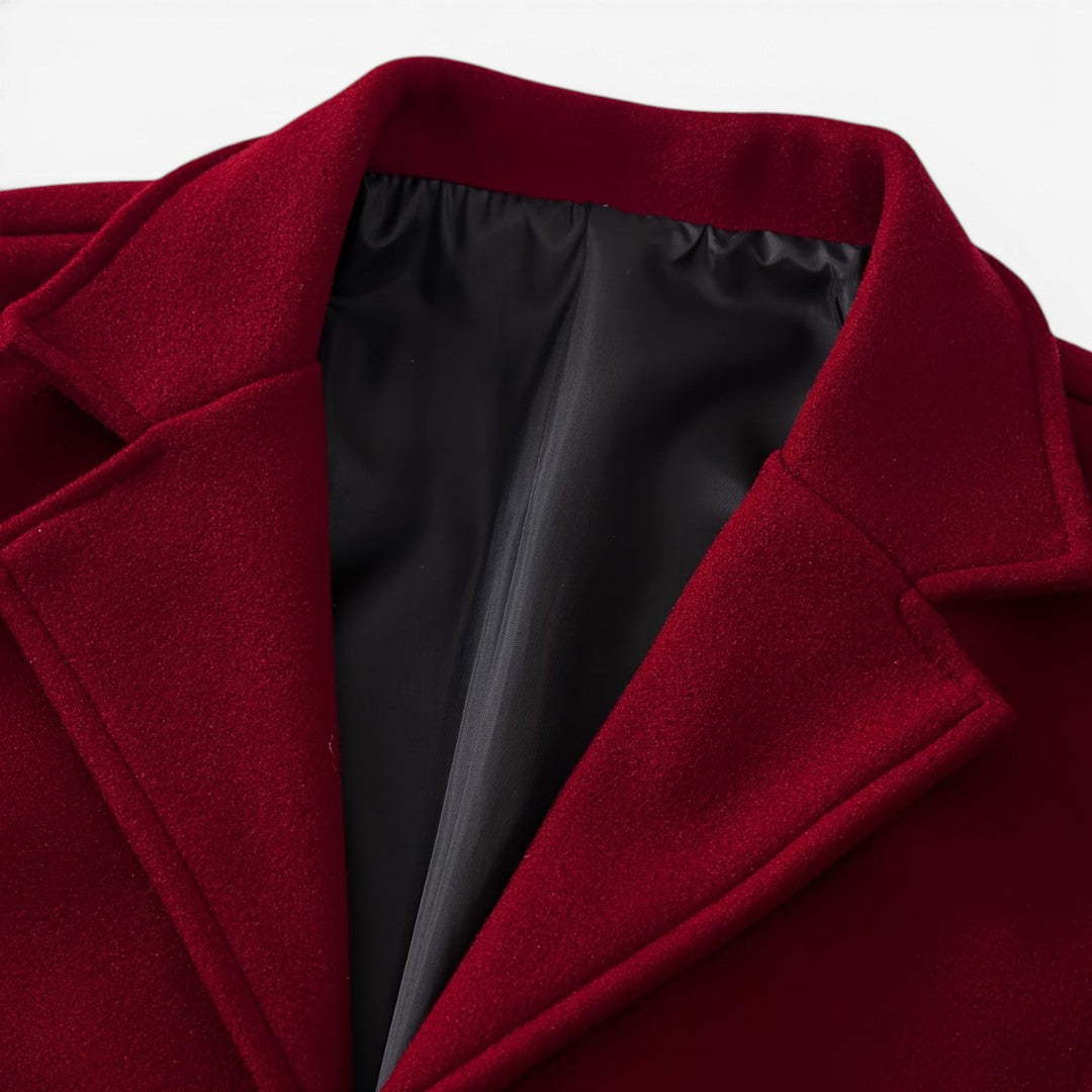 Men's Long Trench Coat Slim Fit Formal Overcoat Stylish Winter Outerwear