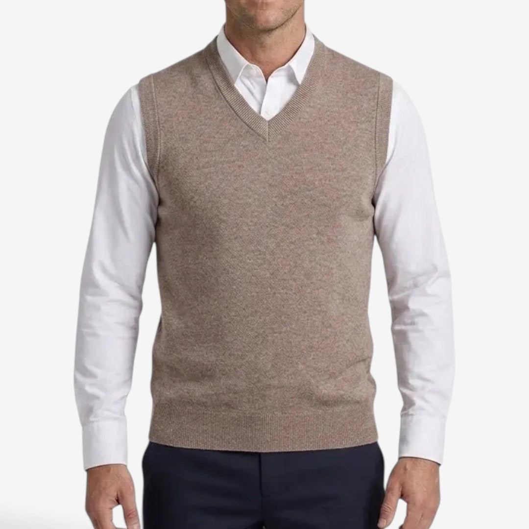 Men's Knit Slipover Sweater Relaxed Fit Smart Casual Layering Style