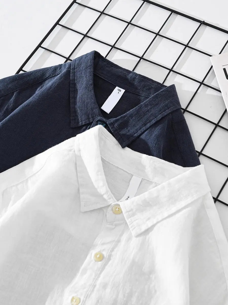 Men's Popover Shirt Half-Placket Button Short-Sleeve Collared Casual Holiday Beach Smart-Casual Everyday Radley