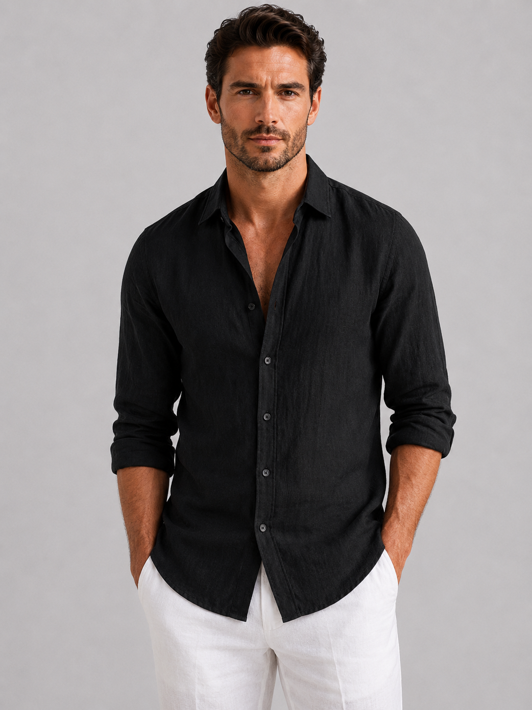 Men's Relaxed Fit Shirt Short-Sleeve Button-Up Collared Casual Holiday Beach Smart-Casual Everyday Versatile Rylance