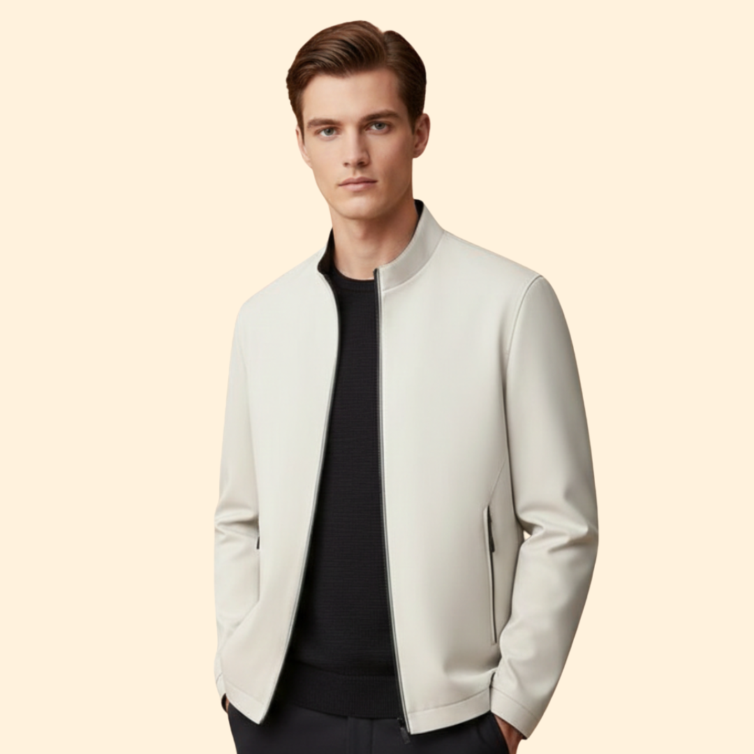 Men's Bomber Jacket Full-Zip Modern Ribbed Trim Casual Autumn Layering Everyday Streetwear Charlie