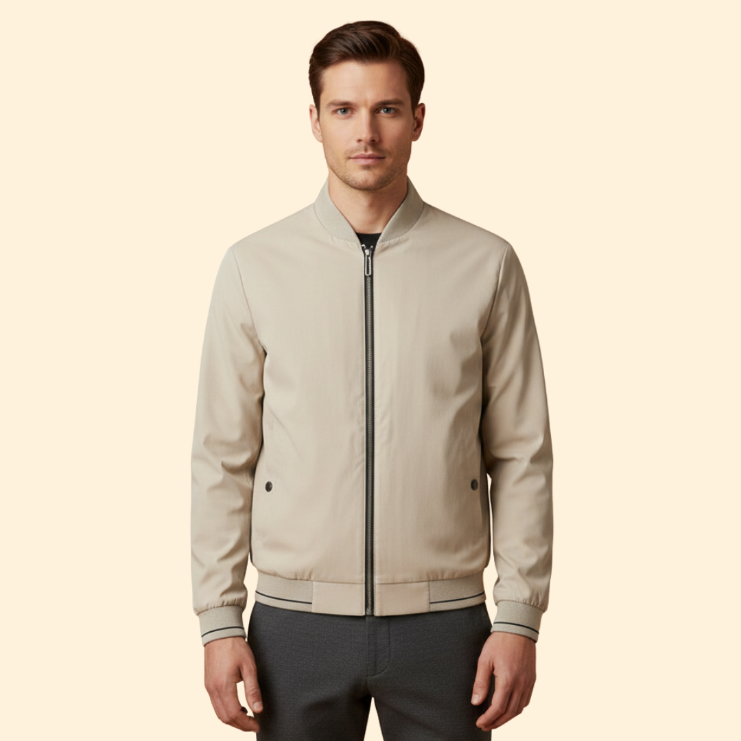 Men's Zip Jacket Modern Stand Collar Full-Zip Casual Layering Autumn Everyday Streetwear Henry
