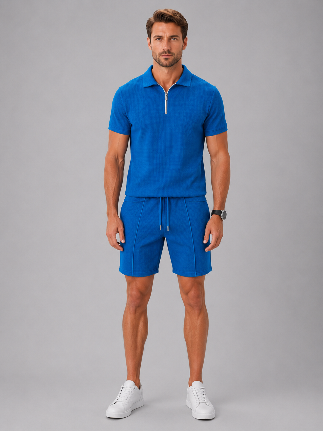 Men's Casual Set Two-Piece Matching Shirt & Shorts Casual Everyday Holiday Beach Relaxed Outfit Co-Ord Halloran