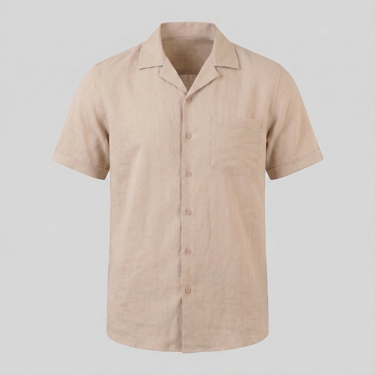 Men's Camp Collar Shirt Short-Sleeve Button-Up Cuban Collar Casual Holiday Beach Smart-Casual Everyday Rocco
