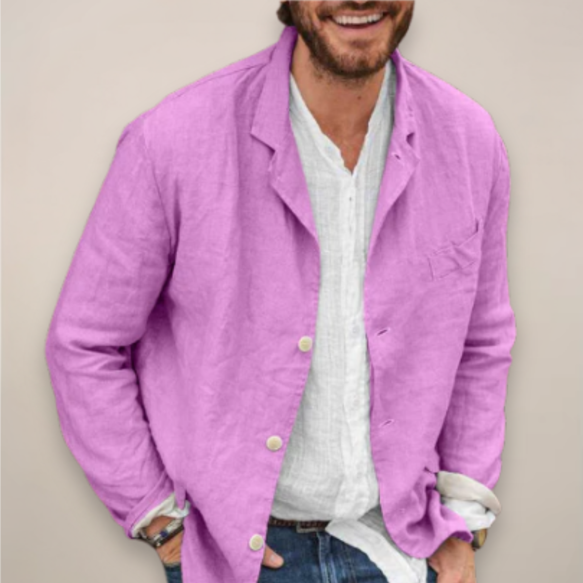 Men's Casual Blazer Single-Breasted Slim Fit Tailored Smart-Casual Office Business Formal Everyday Modern Percival