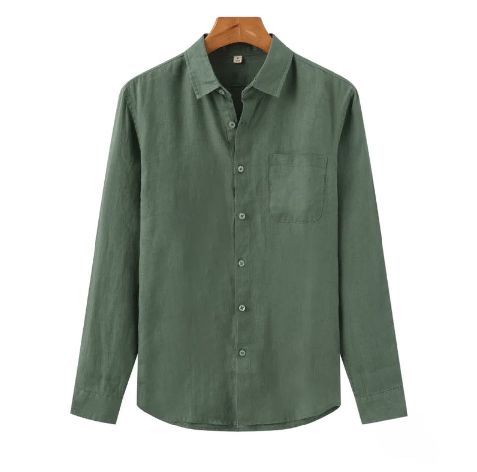Men's Casual Shirt Long-Sleeve Button-Up Collared Smart-Casual Office Everyday Relaxed Fit Versatile Timeless Corley