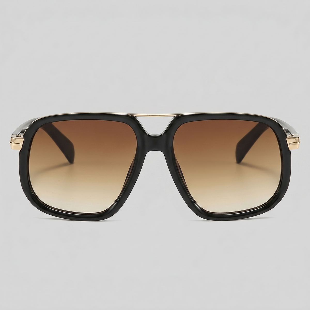 Men's Square Sunglasses Double-Bridge Metal Frame Tinted Lens Trendy Retro Fashion Casual Beach Holiday Everyday