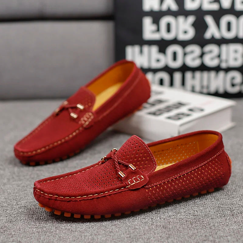 Men's Slip-On Loafers Classic Round Toe Moccasin Smart-Casual Office Everyday Leather Look Formal Sterling