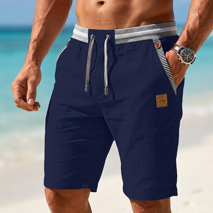 Men's Drawstring Shorts Relaxed Fit Elastic Waist Casual Everyday Beach Holiday Loungewear Chino Harlan