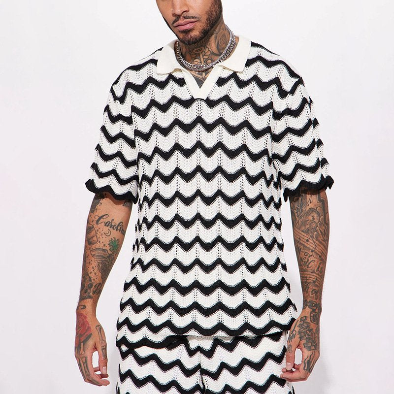 Men's Polo & Shorts Set Two-Piece Matching Collared Casual Everyday Holiday Beach Relaxed Outfit Co-Ord
