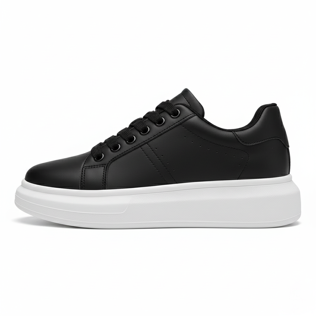 Men's Platform Sneakers Low-Top Lace-Up Trainers Chunky Sole Casual Everyday Walking Streetwear Versatile Rex