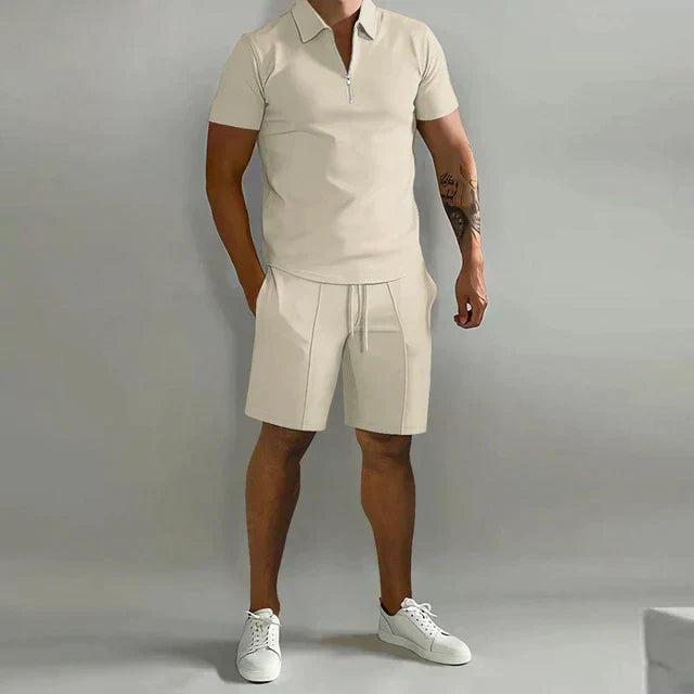 Men's Polo & Shorts Set Two-Piece Matching Collared Casual Holiday Everyday Outfit Co-Ord Damian