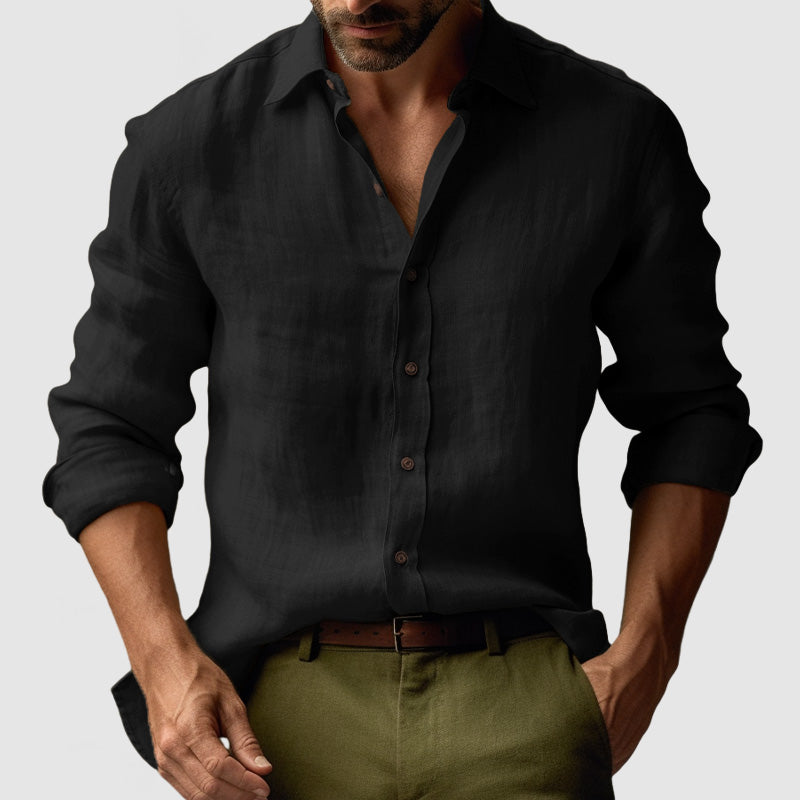 Men's Button-Down Shirt Classic Long-Sleeve Collared Smart-Casual Office Casual Everyday Relaxed Fit Alcott
