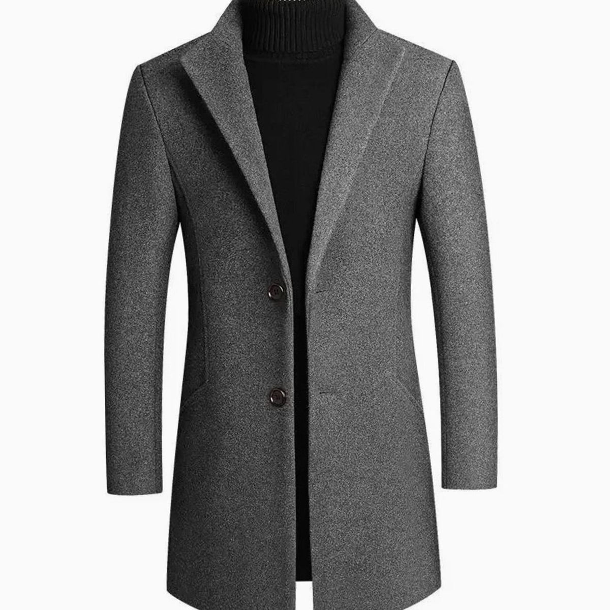 Men's Slim-Fit Winter Coat Notch Lapel Stylish Outerwear Casual Everyday