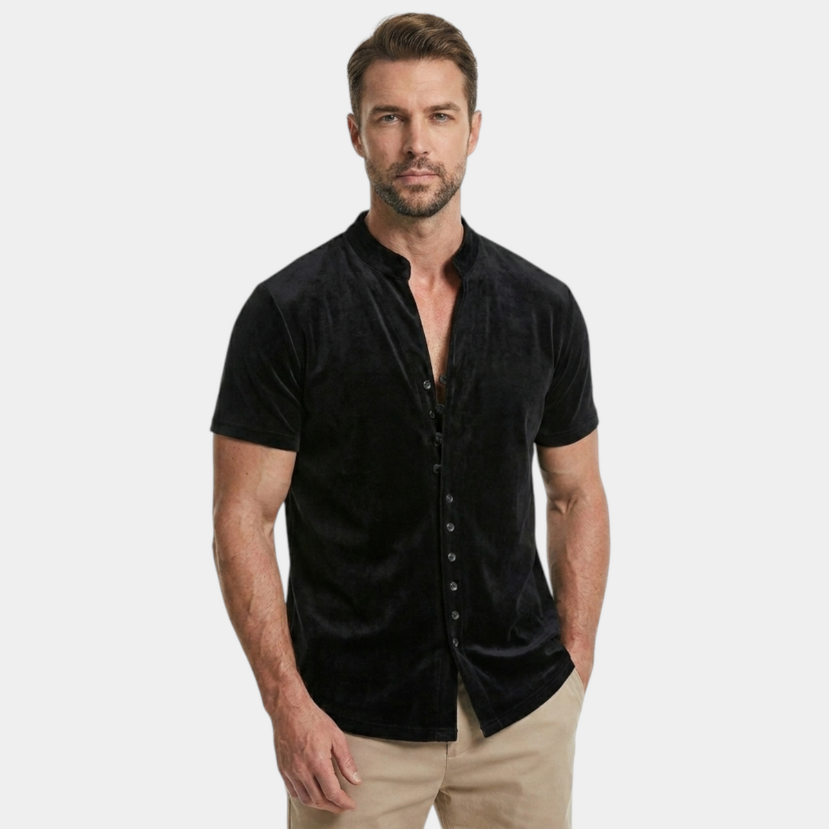 Men's Short-Sleeve Shirt Button-Up Collared Casual Holiday Beach Smart-Casual Relaxed Everyday Preston