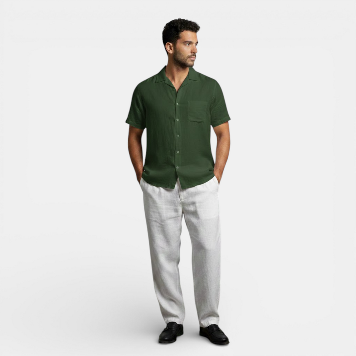 Men's Short-Sleeve Shirt Button-Up Collared Casual Holiday Beach Smart-Casual Relaxed Fit Everyday Crawford