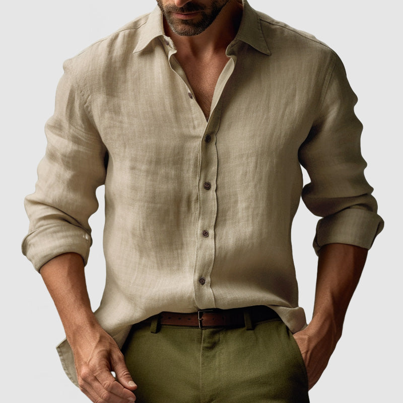 Men's Button-Down Shirt Classic Long-Sleeve Collared Smart-Casual Office Casual Everyday Relaxed Fit Alcott