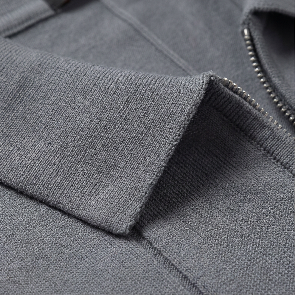 Men's Quarter-Zip Polo Shirt Short-Sleeve Collared Ribbed Casual Smart-Casual Everyday Golf Sport Regular Fit Weller