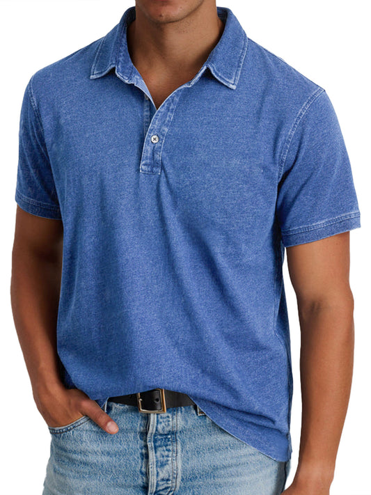 Men's Polo Shirt Refined Classic Short-Sleeve Collared Regular Fit Elegant Smart-Casual Casual Everyday Golf Ellison