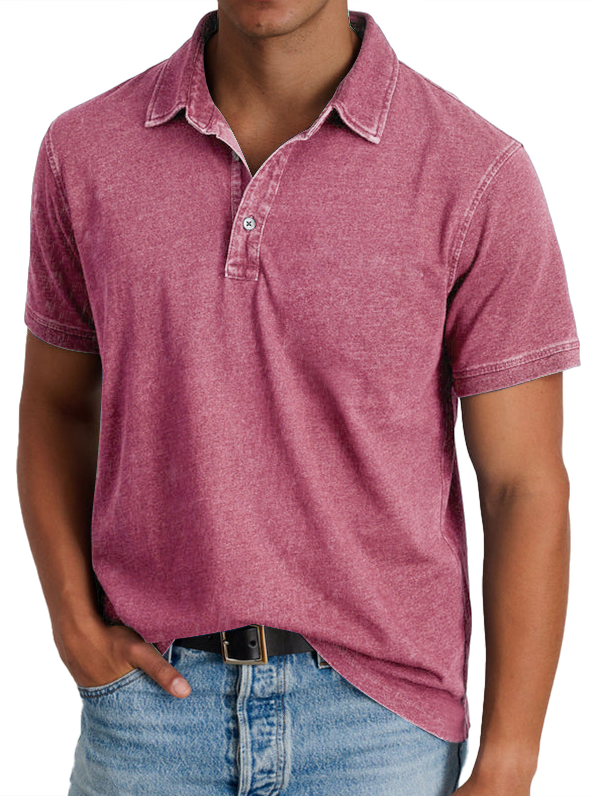 Men's Polo Shirt Refined Classic Short-Sleeve Collared Regular Fit Elegant Smart-Casual Casual Everyday Golf Ellison
