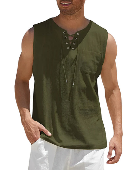 Men's Tank Top Loose Fit Sleeveless Vest Ribbed Casual Beach Holiday Gym Everyday Layering Breathable Jax