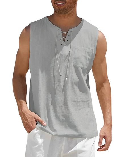 Men's Tank Top Loose Fit Sleeveless Vest Ribbed Casual Beach Holiday Gym Everyday Layering Breathable Jax