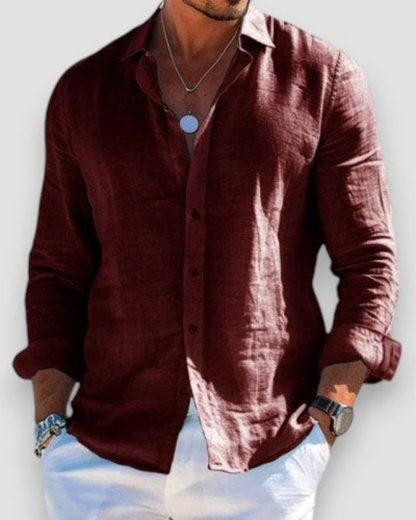 Men's Relaxed Shirt Short-Sleeve Button-Up Collared Casual Holiday Beach Smart-Casual Everyday Versatile Lightweight Renfrew